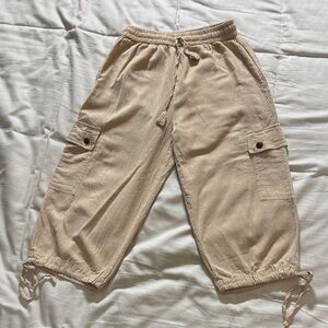 ARK Imports Light Beige Cargo Drawstring Pants